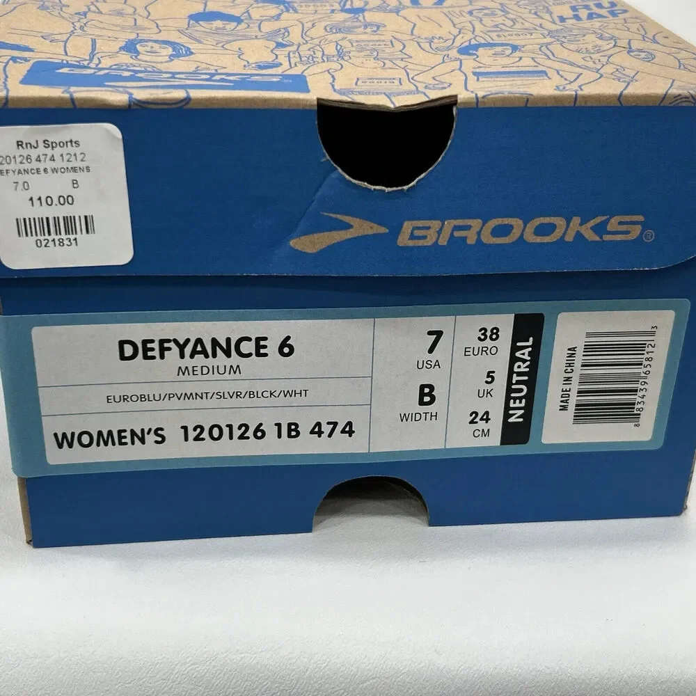 Brooks Defyance 6 Women's Size 7 Running Athletic Shoes Silver‎ Blue With Box